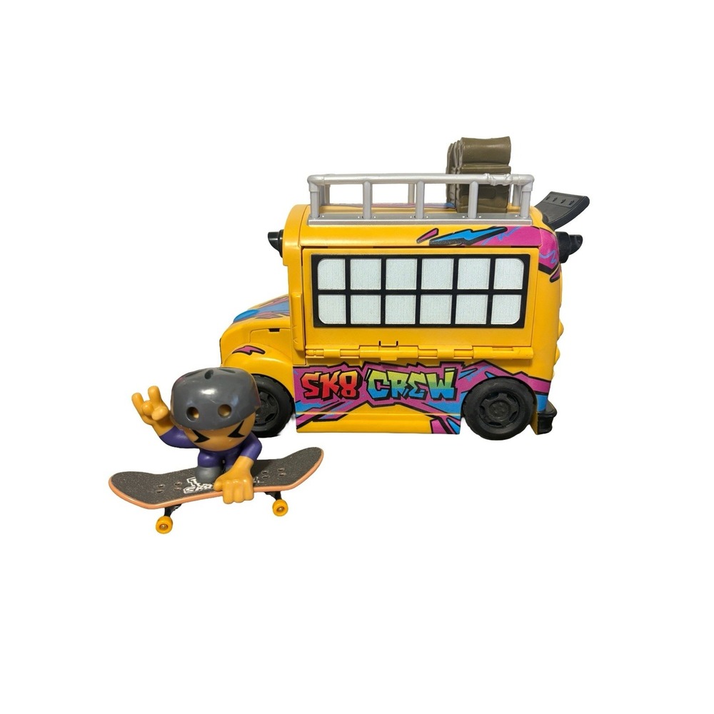 Tech Deck, 2-in-1 Transforming Sk8 Bus & Playset with‎ Fingerboard & Figure